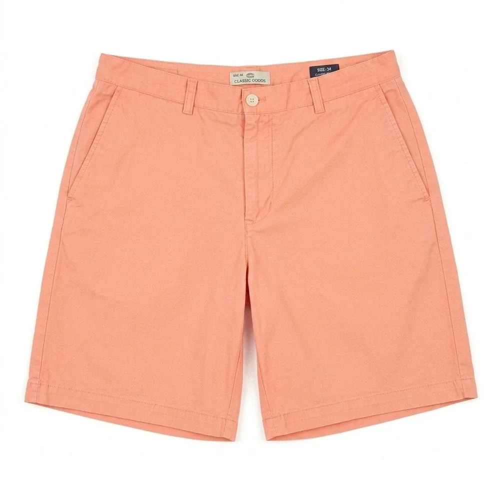 Vineyard Vines Club Shorts Mens 33 Salmon Pink Chino Cotton Solid Casual‎ Preppy